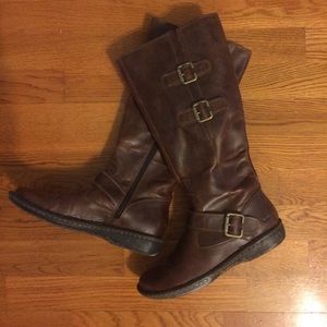 Tall brown riding boots