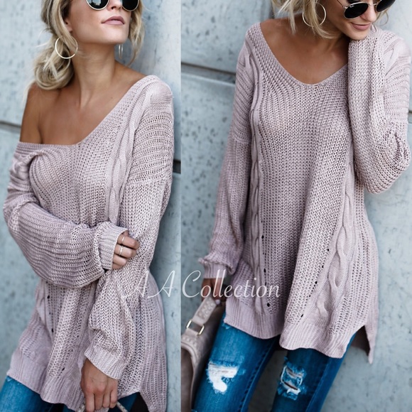 criss criss back loose cable knit sweater Sold - Picture 5 of 7