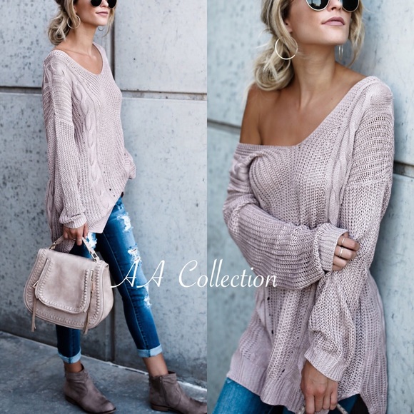 criss criss back loose cable knit sweater Sold - Picture 4 of 7