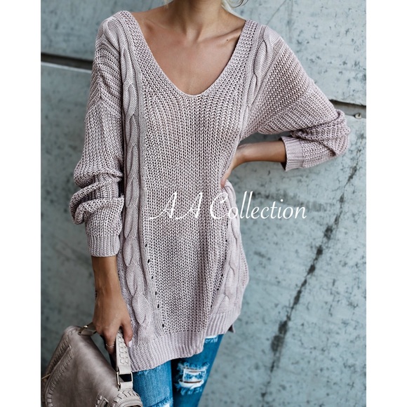 criss criss back loose cable knit sweater Sold - Picture 7 of 7