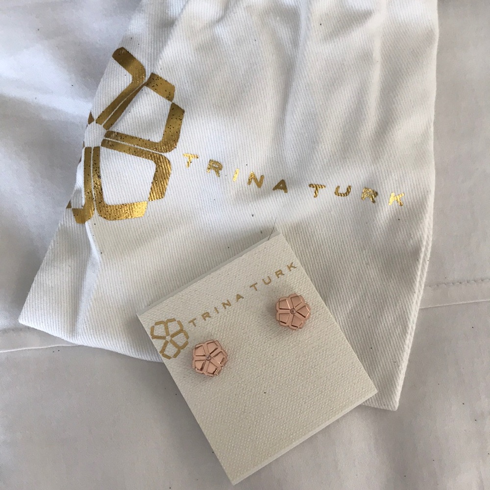 Trina Turk rose gold stud earrings