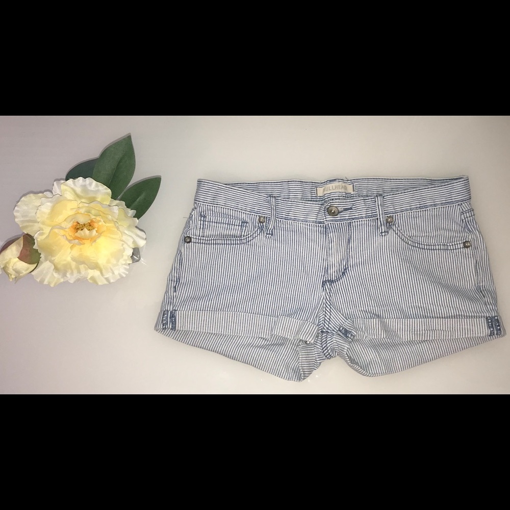 Bullhead Blue and White PinStripe Shorts Size 5