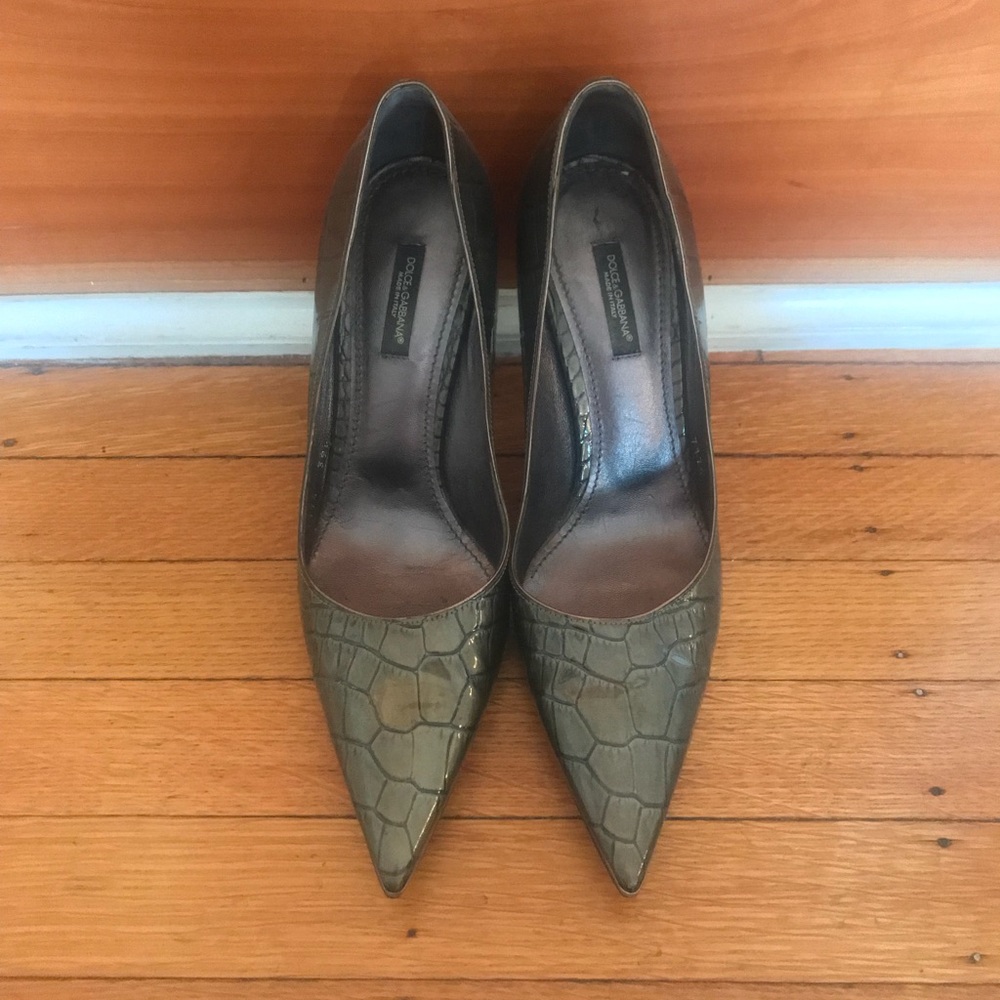 Dolce & Gabbana Croc Embossed Patent Leather Pump