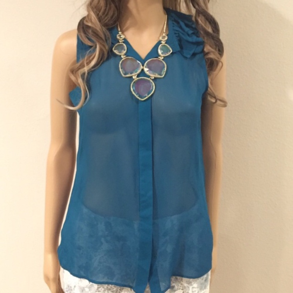 Rachel Zoe 100% silk ruffled blouse