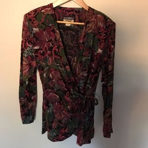 Vintage Floral Side Tie Blazer