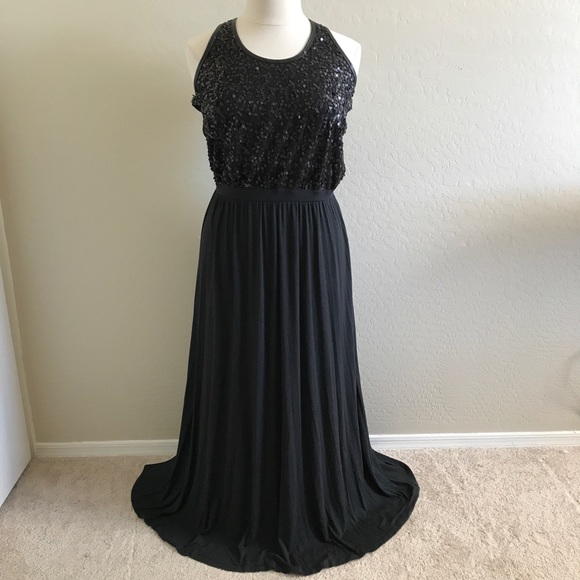 Victoria's Secret Dresses & Skirts - VICTORIAS SECRET BLACK SEQUIN MAXI DRESS RACERBACK