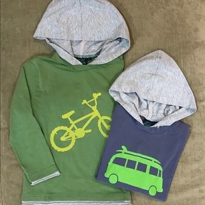 2 Mini Boden Hoodies