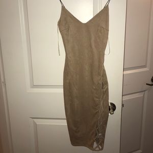 Tan suede bodycon