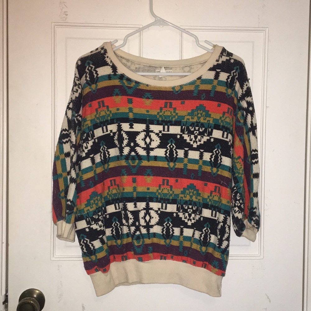 Aztec print billabong sweater