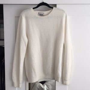 Acne White Angora Sweater