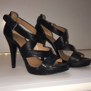 Nine West Black Strapped Heels