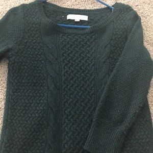 Evergreen colored cable knit sweater