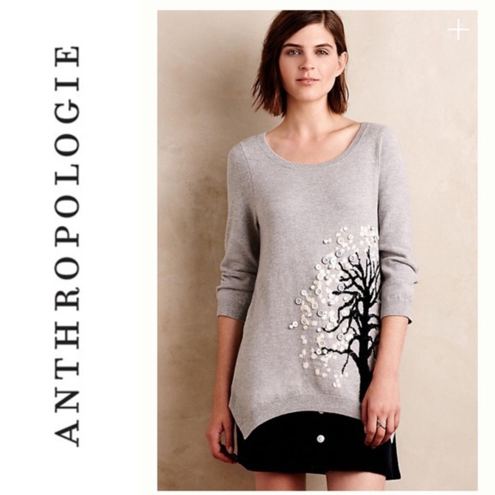 Anthro HWR buttontree sweater