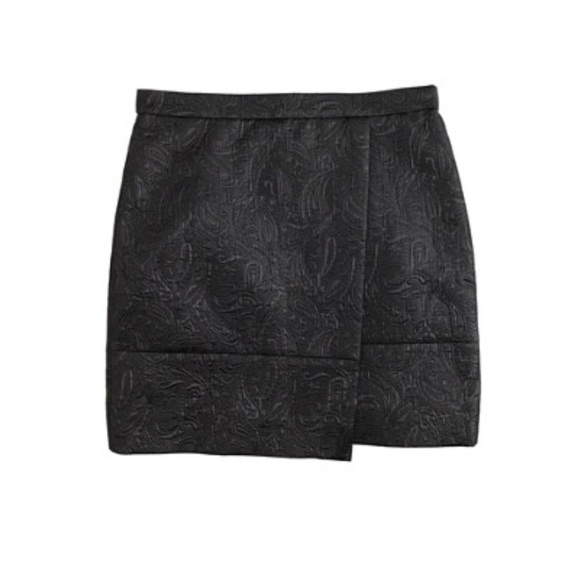 J. Crew Black Metallic Origami Matelasse Skirt - Picture 2 of 4