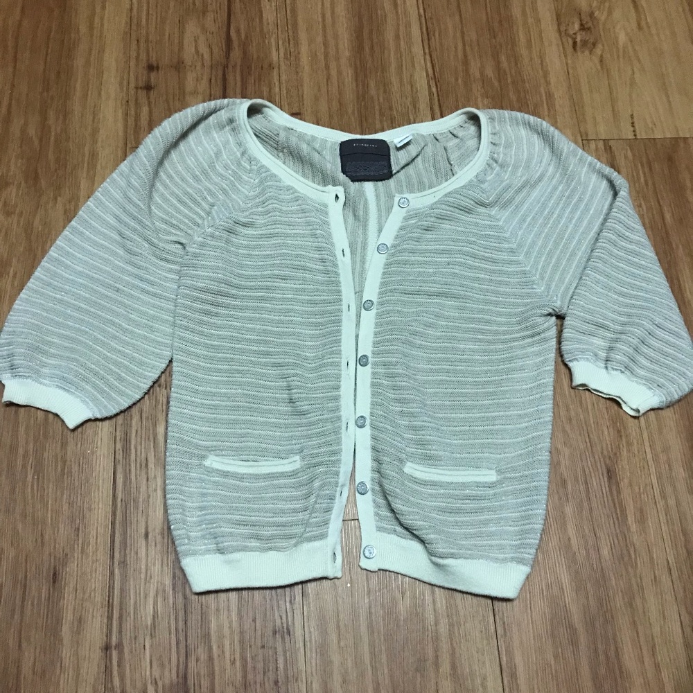 Guinevere for Anthropologie Cream & Brown Cardigan