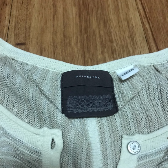 Guinevere for Anthropologie Cream & Brown Cardigan - Picture 3 of 6