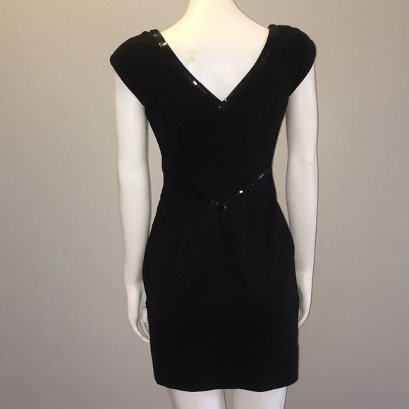 Black Mini V Neck Dress - Picture 3 of 3
