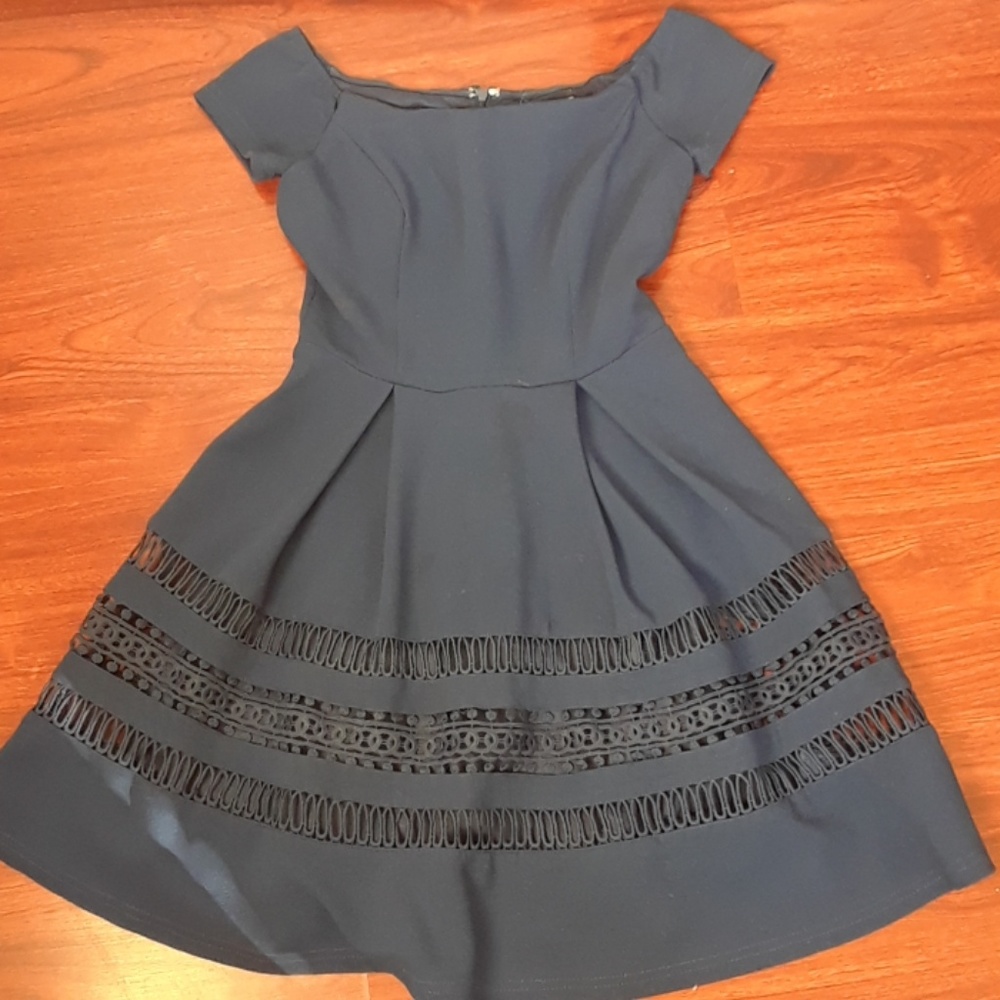 Off shoulder francescas blue holiday dress