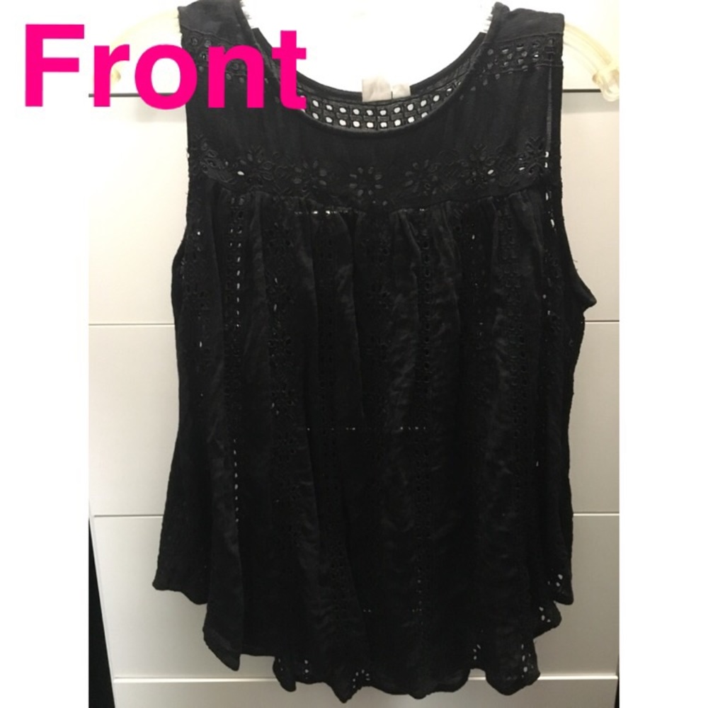 Floral Eyelit Sleeveless Blouse