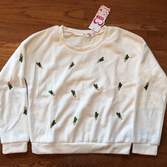 Cactus Crop Top Sweater - Picture 2 of 3