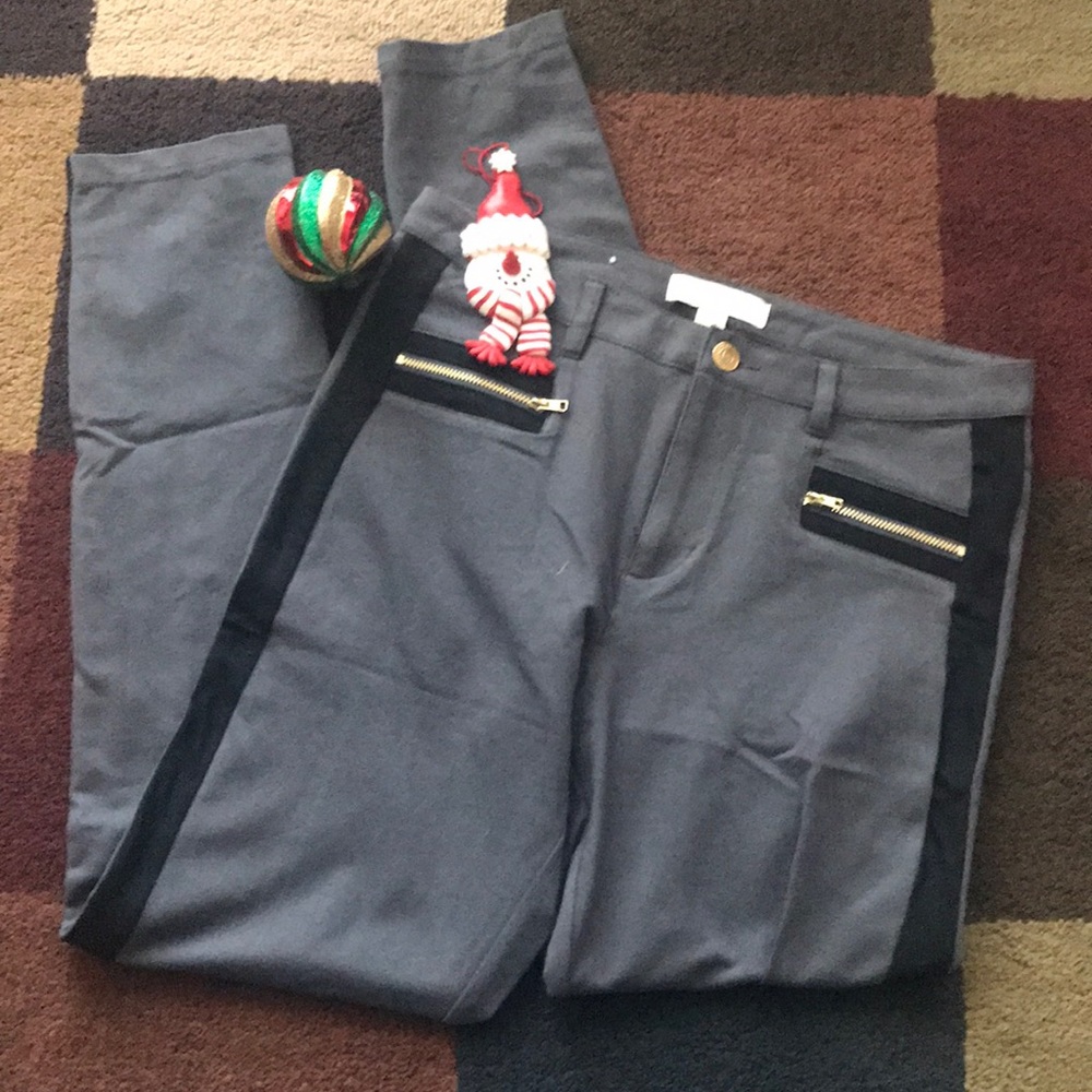 Nicki Minaj tuxedo legging style pants grey/black