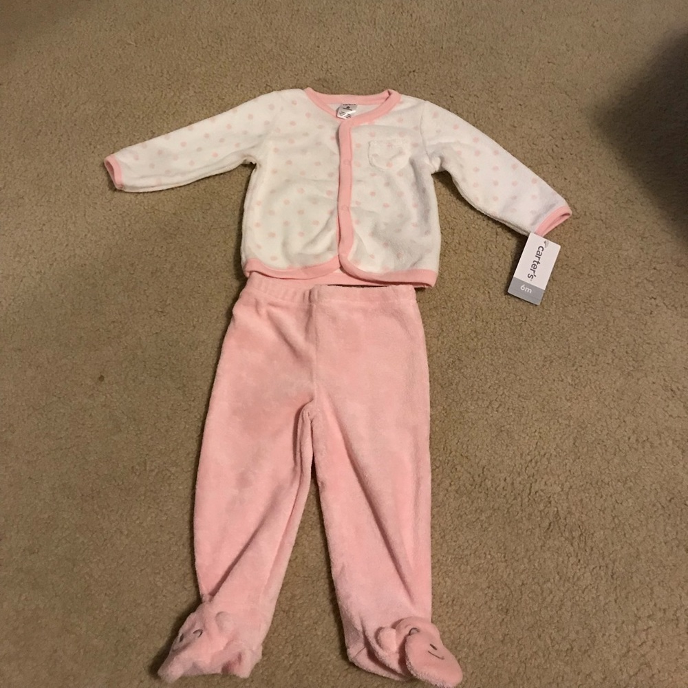 NWT Baby girl 6 month terrycloth set