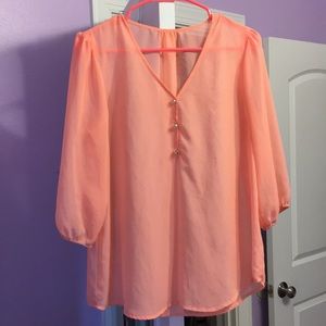 Sheer Peach Blouse
