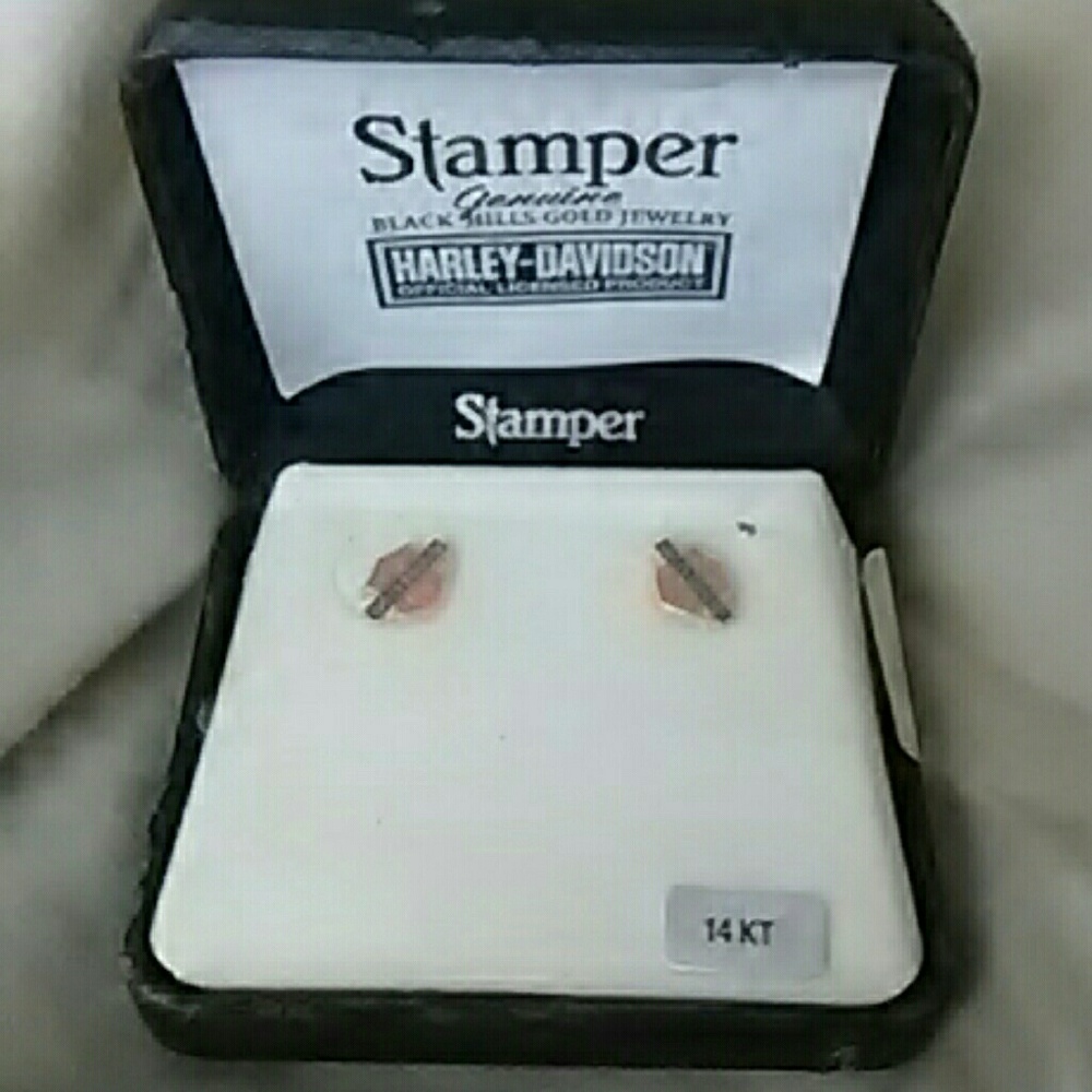 Harley Davidson 14k gold earrings