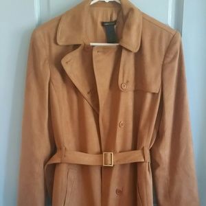 BCBG suede trench coat