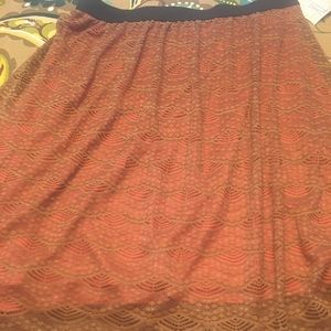 LuLaRoe XL Lola skirt beautiful scalloped lace