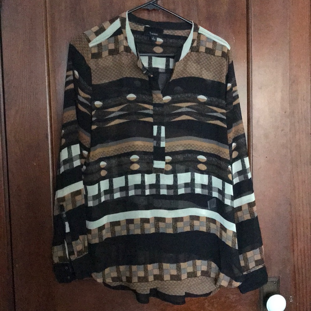 Chiffon Zip up Blouse