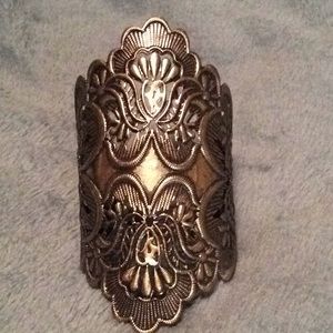 Large pewter tone cuff bracelet