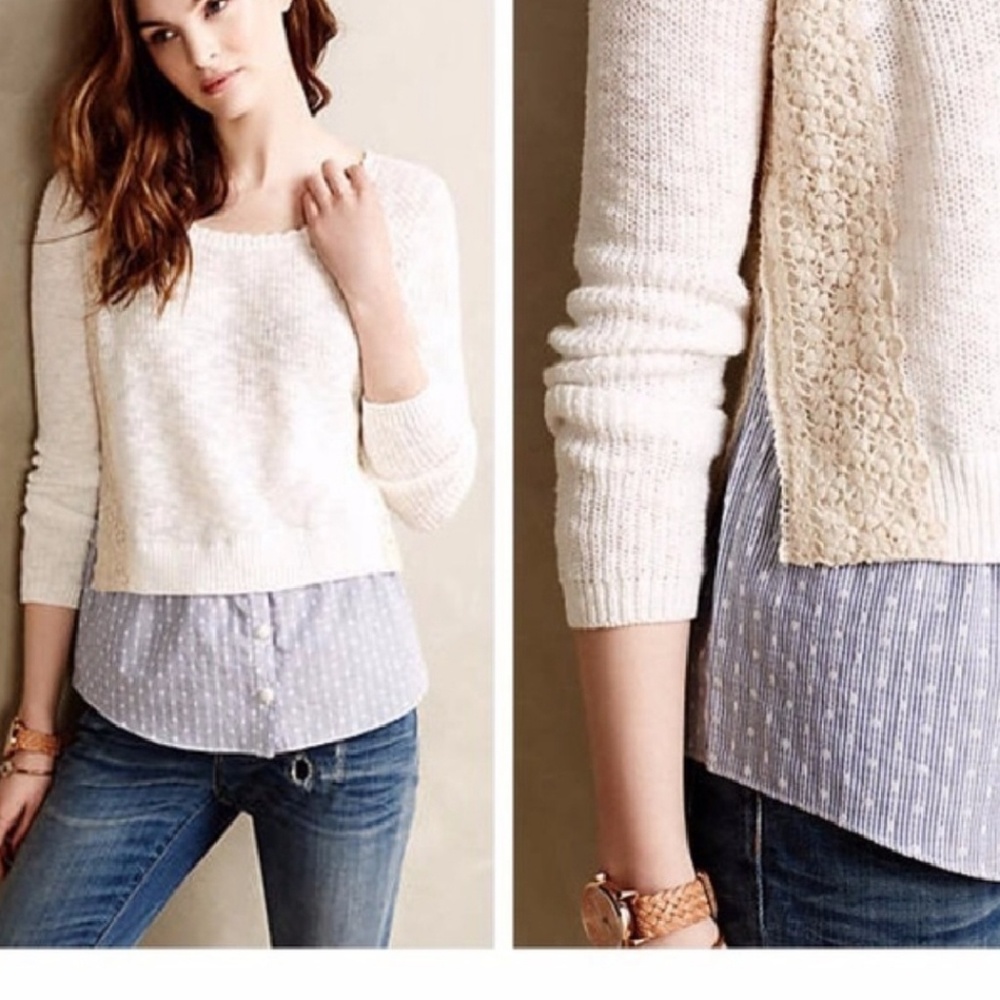Moth Terrace Crochet Knit Sweater