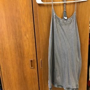 Gray spaghetti strap skater dress