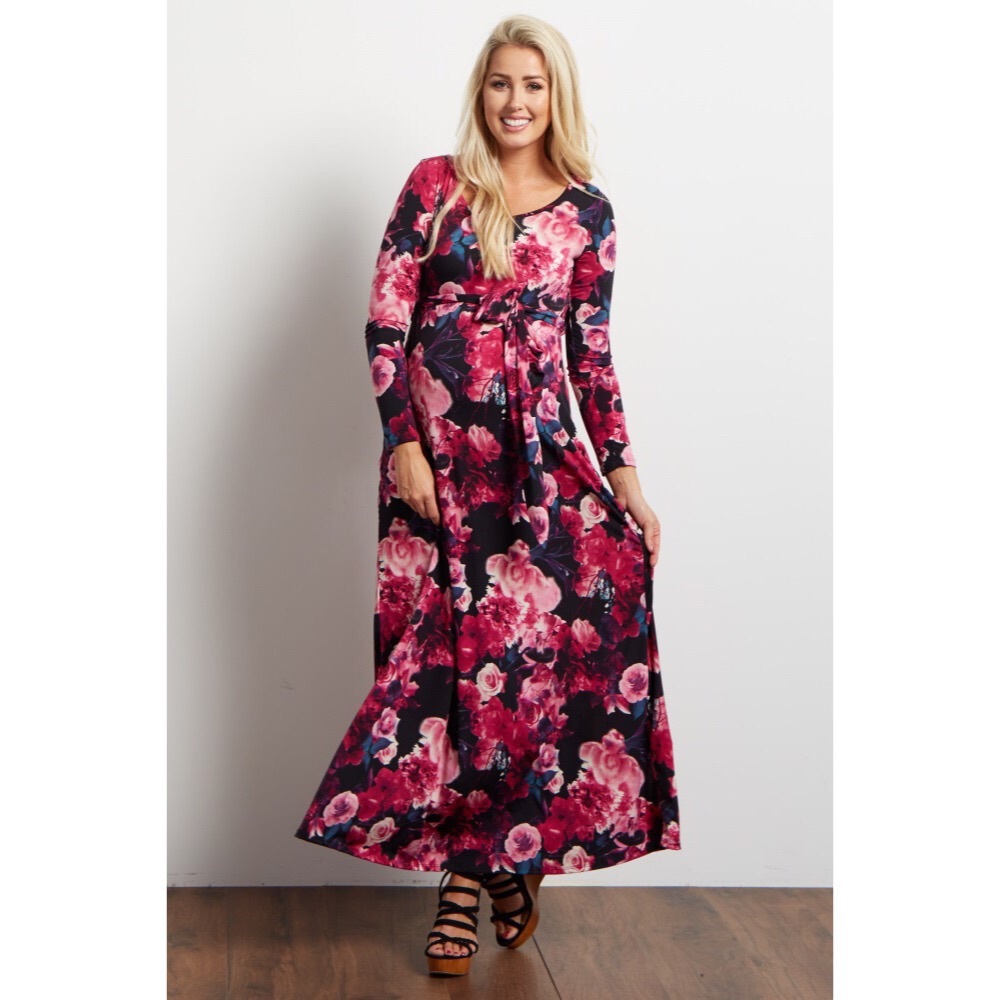 NEW Pink Blush Maternity Floral Maxi || PAID $68