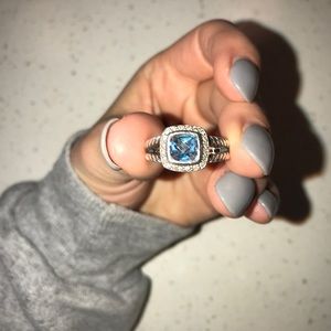 Authentic David Yurman Blue Topaz Albion Ring