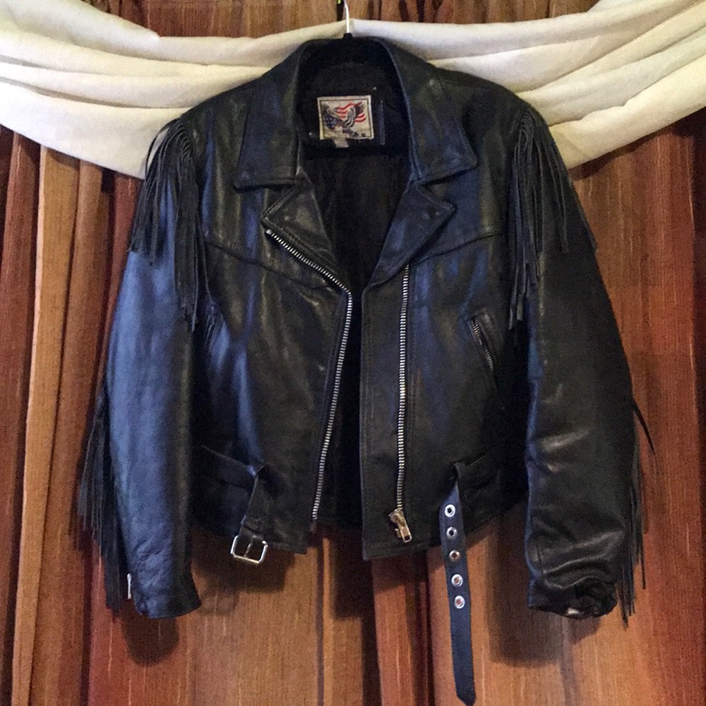 Beautiful leather biker jacket