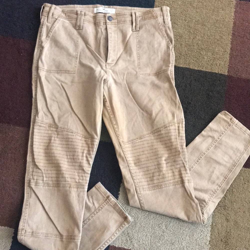 Hollister distress brown Moto chino legging pants