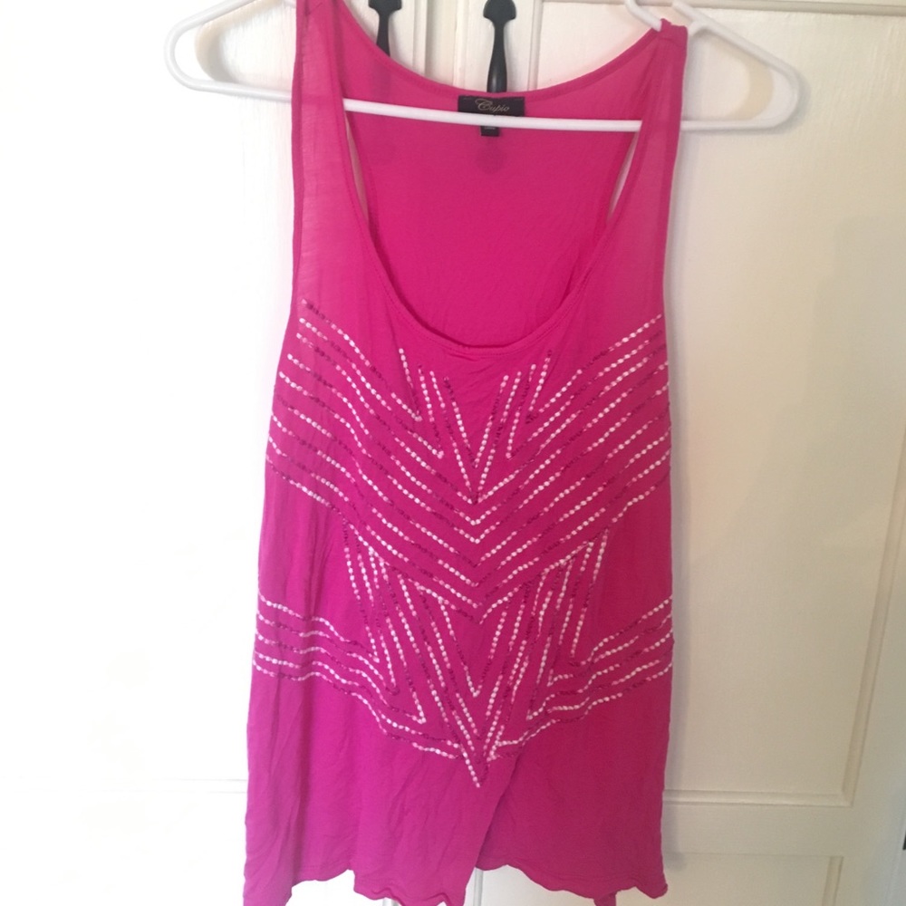 Pink detailed tank top