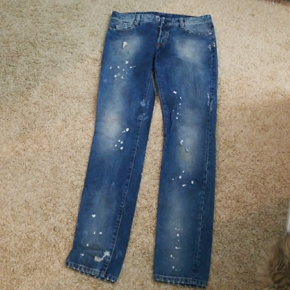 Alexander McQueen distress jeans