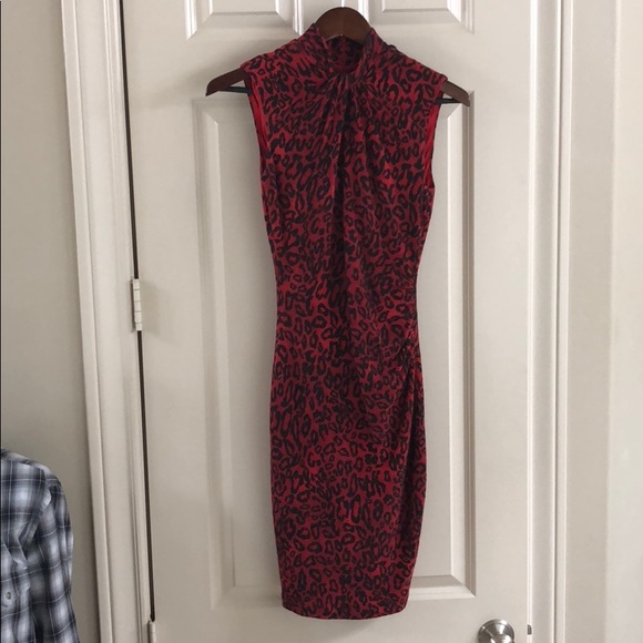 Dresses & Skirts - Red leopard knit dress Dresses & Skirts - Red leopard knit dress