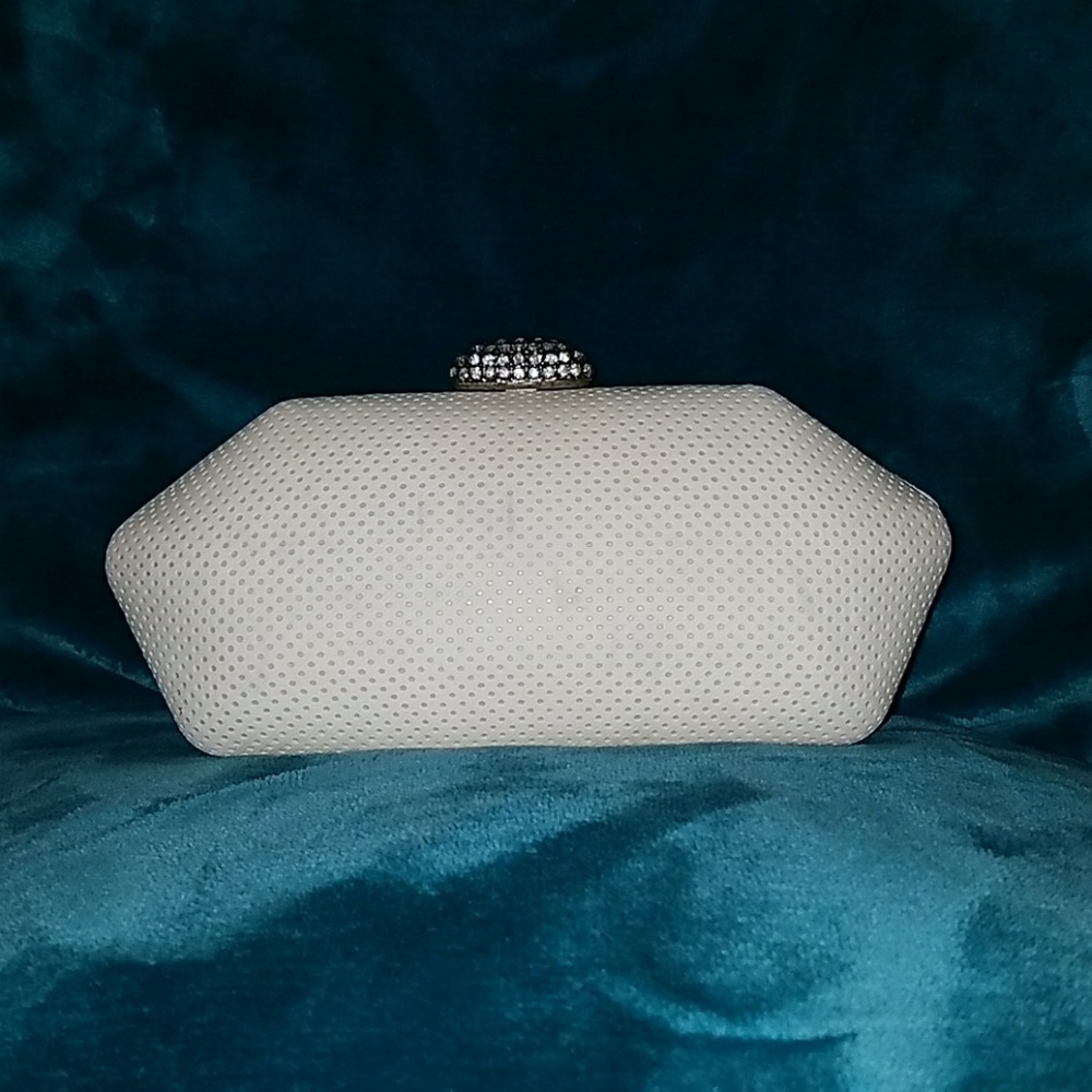 White leather clutch purse Prom