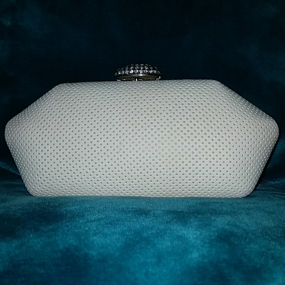 White leather clutch purse Prom - Picture 3 of 4