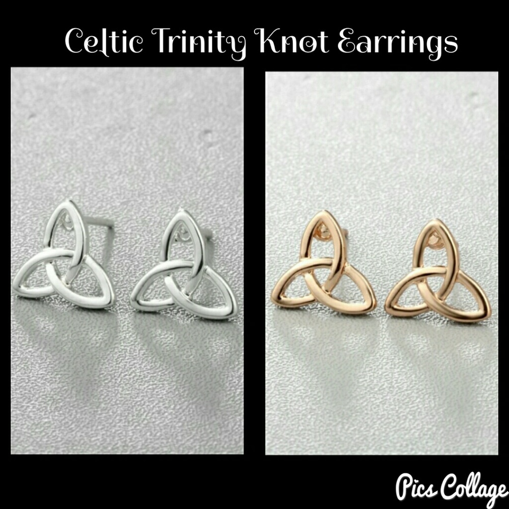 Gold or Silver Celtic Trinity Knot Earrings