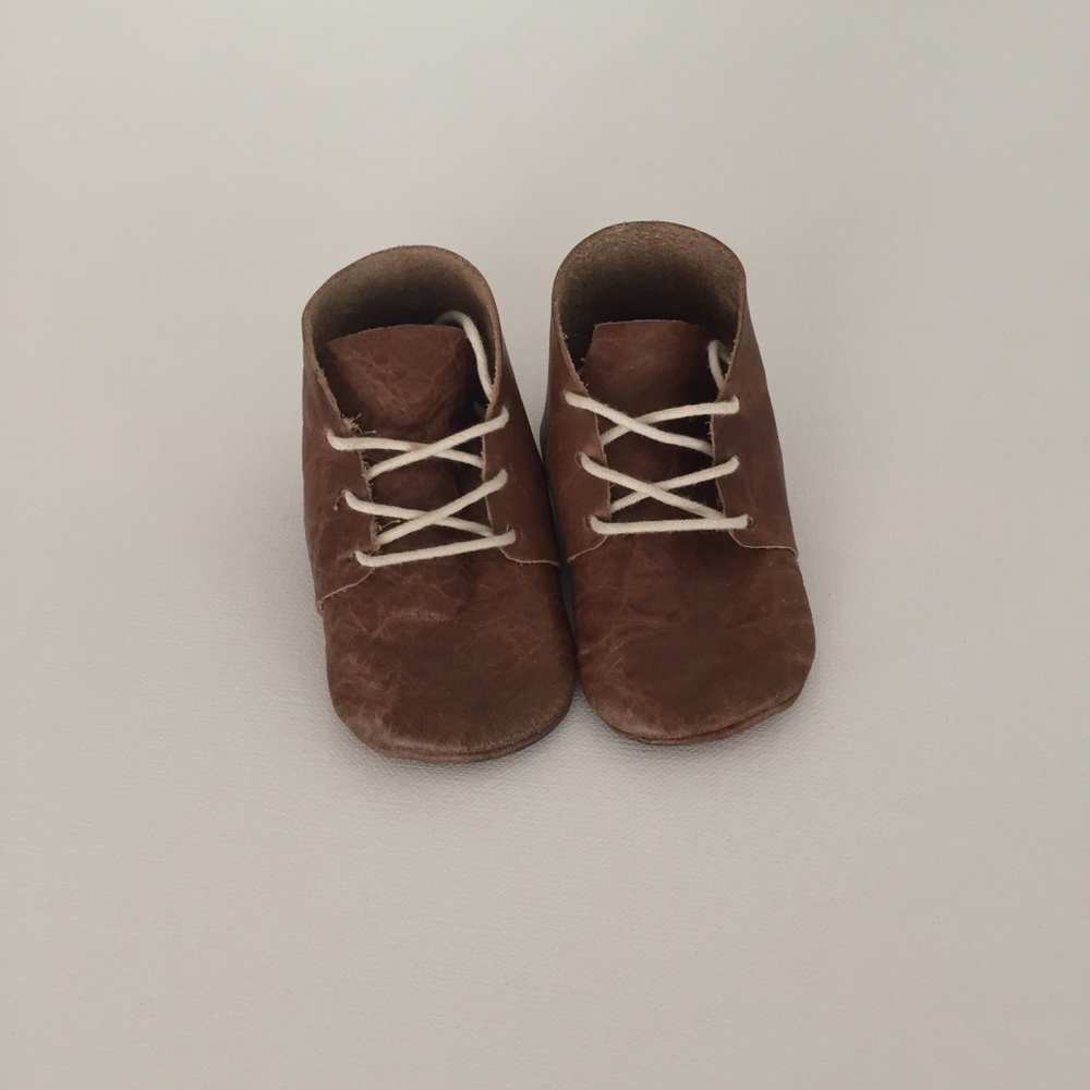 First steps leather lace up boot