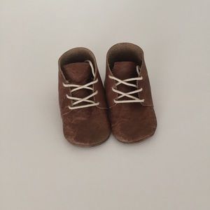 First steps leather lace up boot