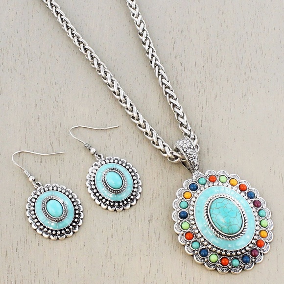 Jewelry - *NECKLACE ONLY* Concho Turquoise Necklace