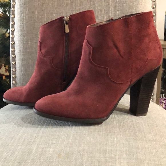 Shoemint Shoes - Shoemint • Faux Suede Burgundy Booties • Size: 8.5