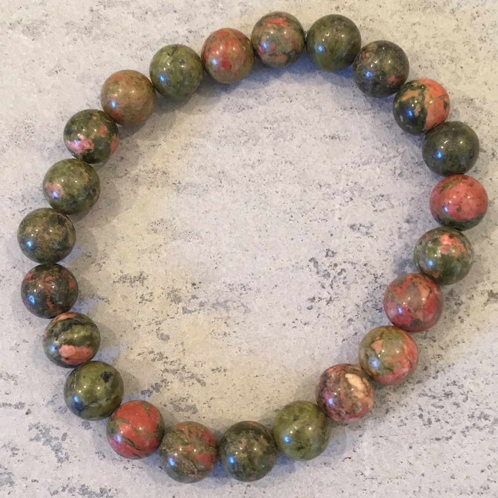 Natural unakite bracelet