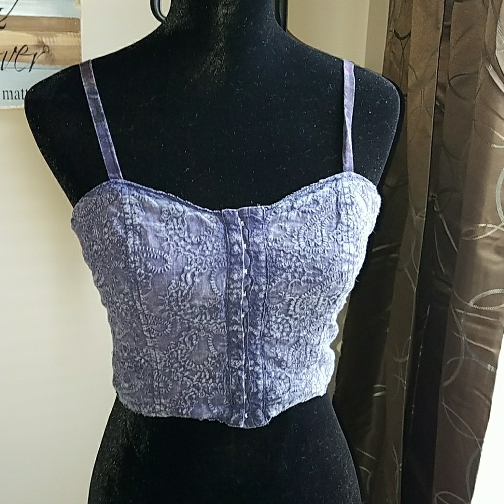 BKE blue corset style camisole
